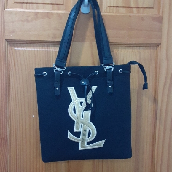 Yves Saint Laurent Black and Gold Structured Tote/Parfums Bag NWOT - Picture 1 of 7